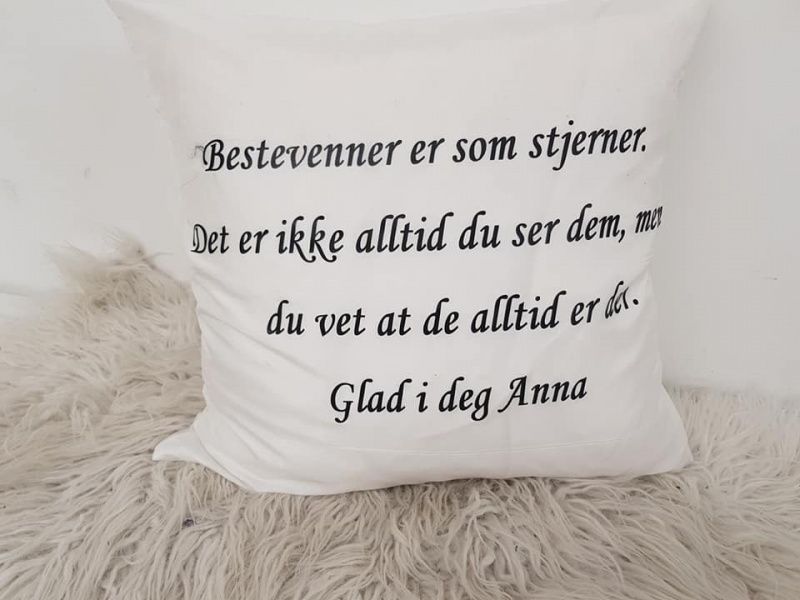 Putetrekk 45x45cm Bestevenner er som